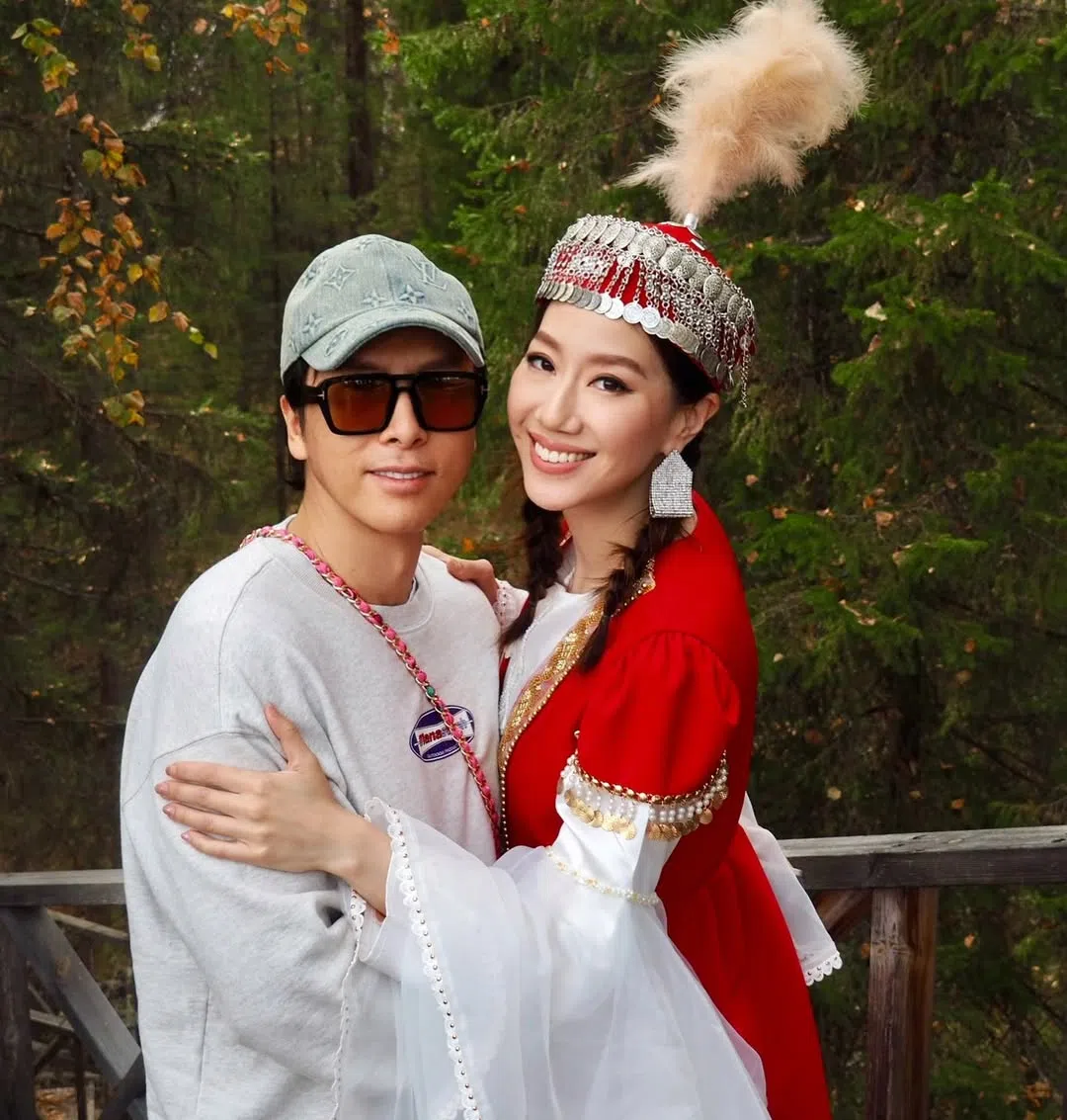 甄子丹（左）和汪诗诗结婚多年仍恩爱如昔，羡煞旁人。（取自甄子丹IG）