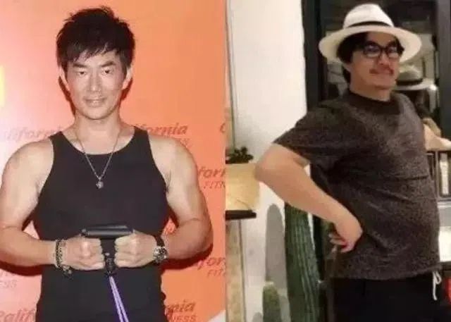 任贤齐增肥前后“胖”若两人，健康也被搞坏。（互联网）