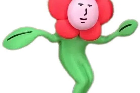 在“抽象”系列中，粉红兔子化身成一盆花，张开双手，看似冷静，实则彻底放飞自我。