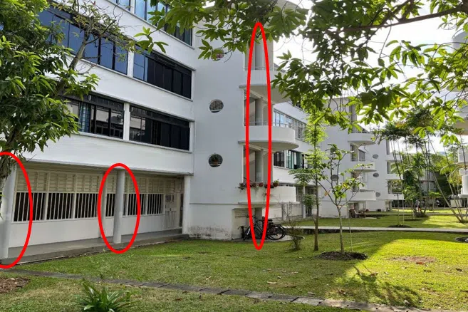 红山52座老组屋外墙柱子明年改进加固 