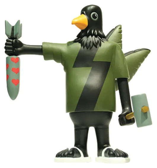 Phunk设计的潮玩版“雷公”，加入新加坡特色，穿着人字拖鞋。（受访者提供）