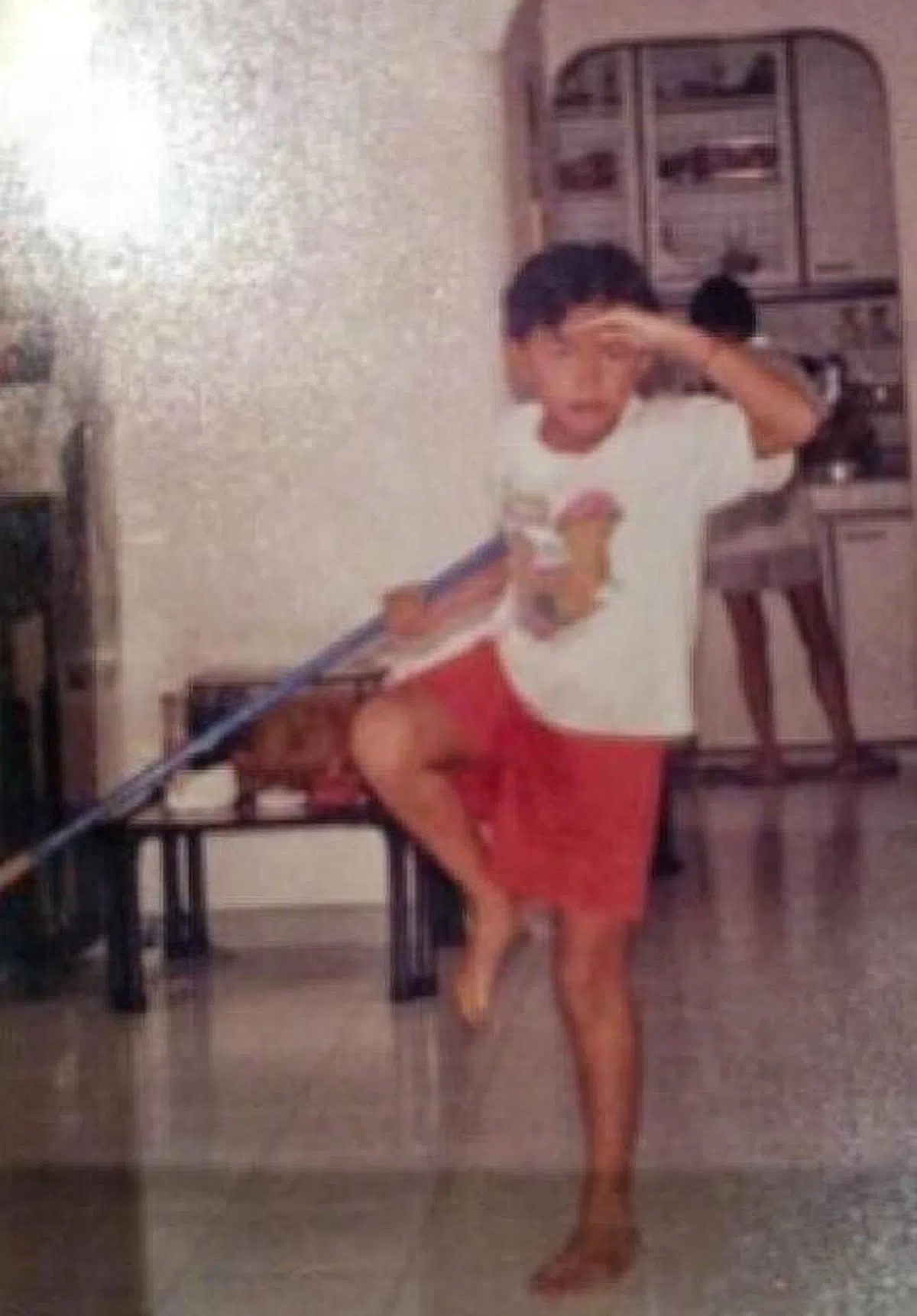 张智扬小时候爱扮孙悟空。（受访者提供） 