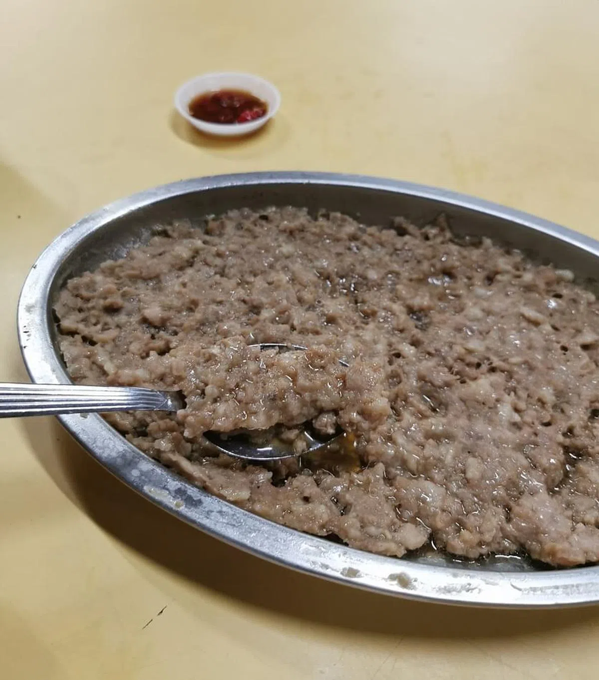 港式小炒的蒸肉饼特别有弹性。（陈爱薇摄）