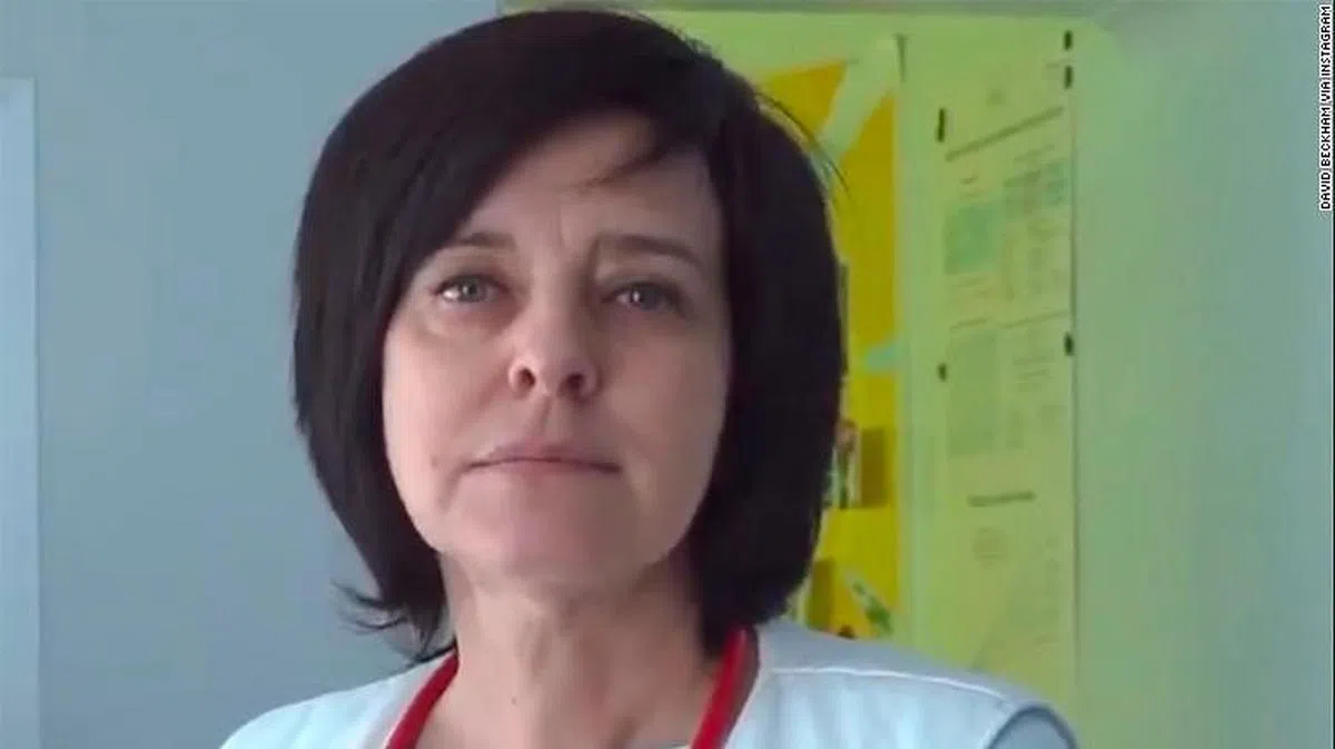 乌克兰医生Iryna在David Beckham的社媒分享当地医院的情况。（互联网）