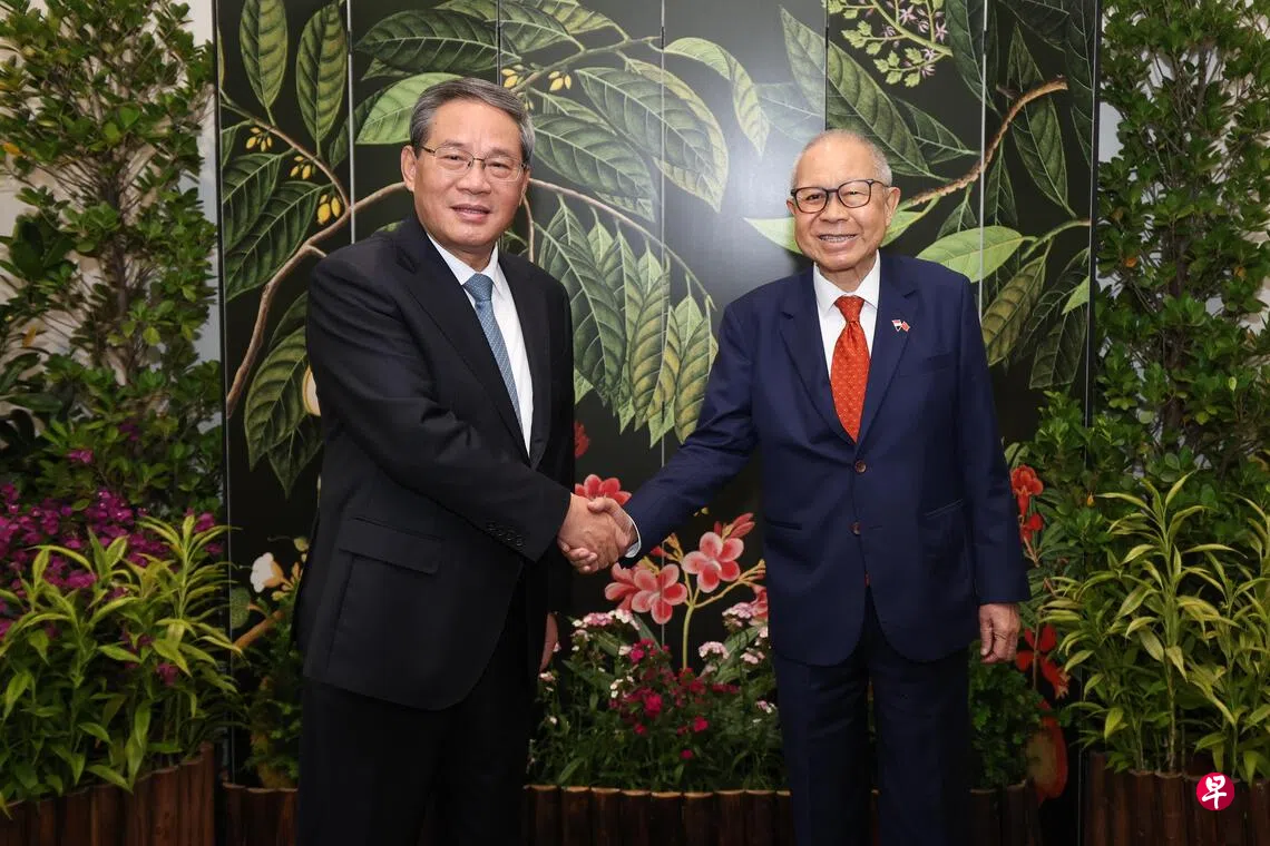 中国总理李强与我国代总统张赞成会面| 联合早报