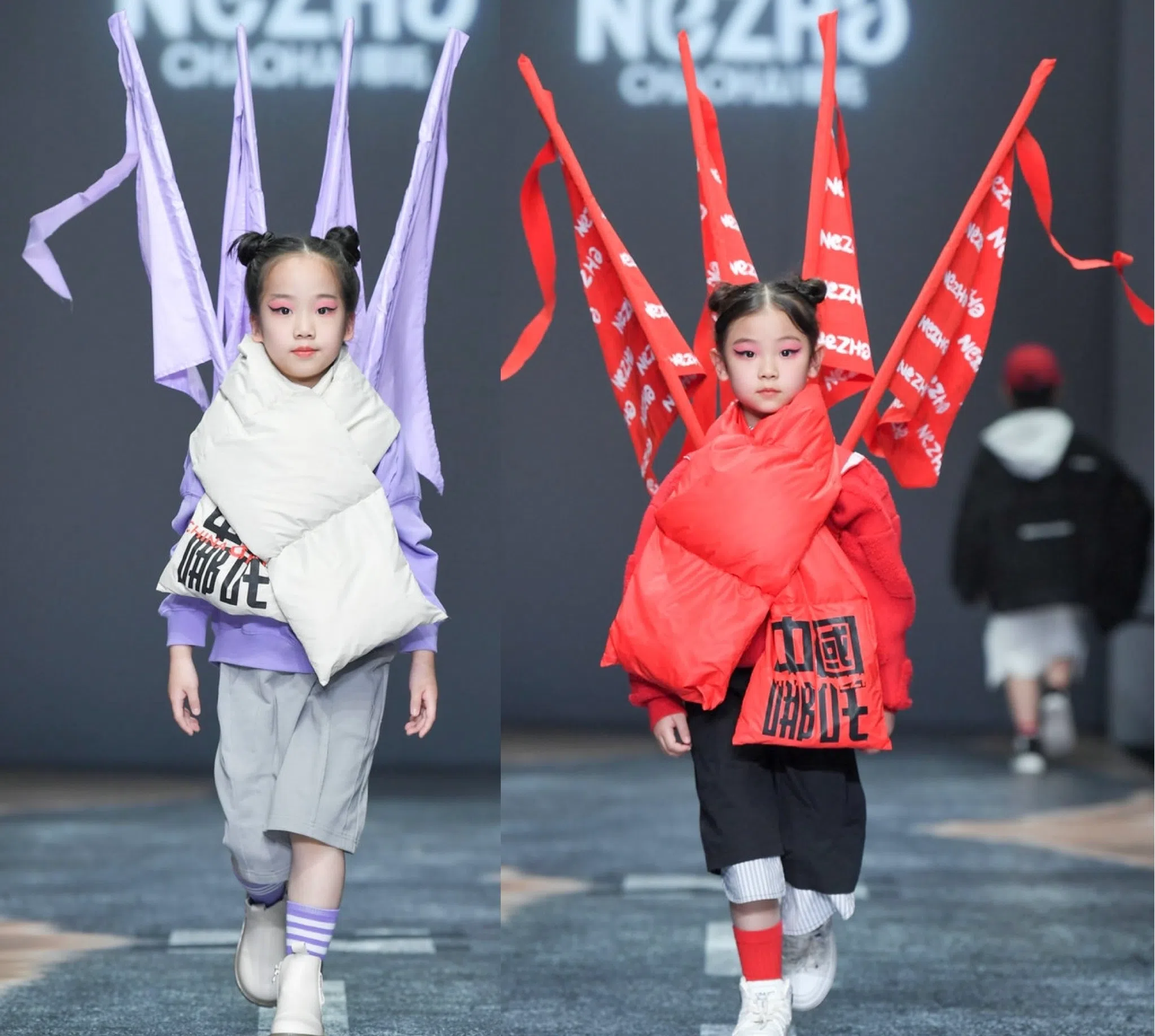 到了现代时空，小女孩也能展现哪吒的英姿飒爽。（取自中国国际时装周网站）