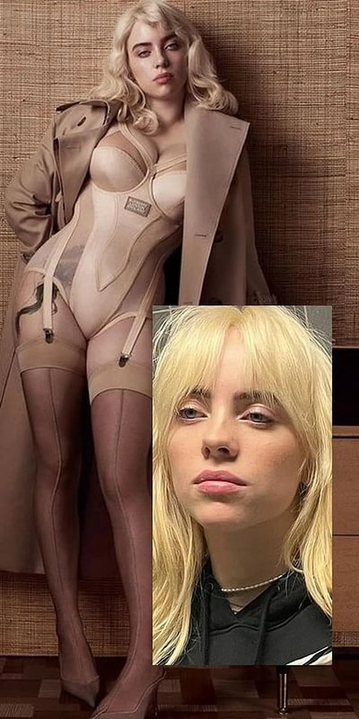 Billie Eilish的服装和发型，引全球注目。（IG）