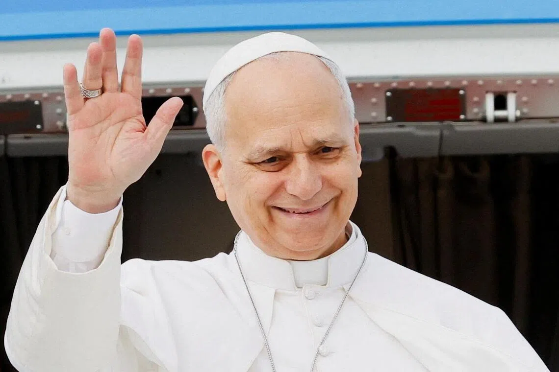 罗马天主教教宗良十四世上周五（4月10日）在社媒发文说：“天主不会祝福任何冲突。”（路透社）