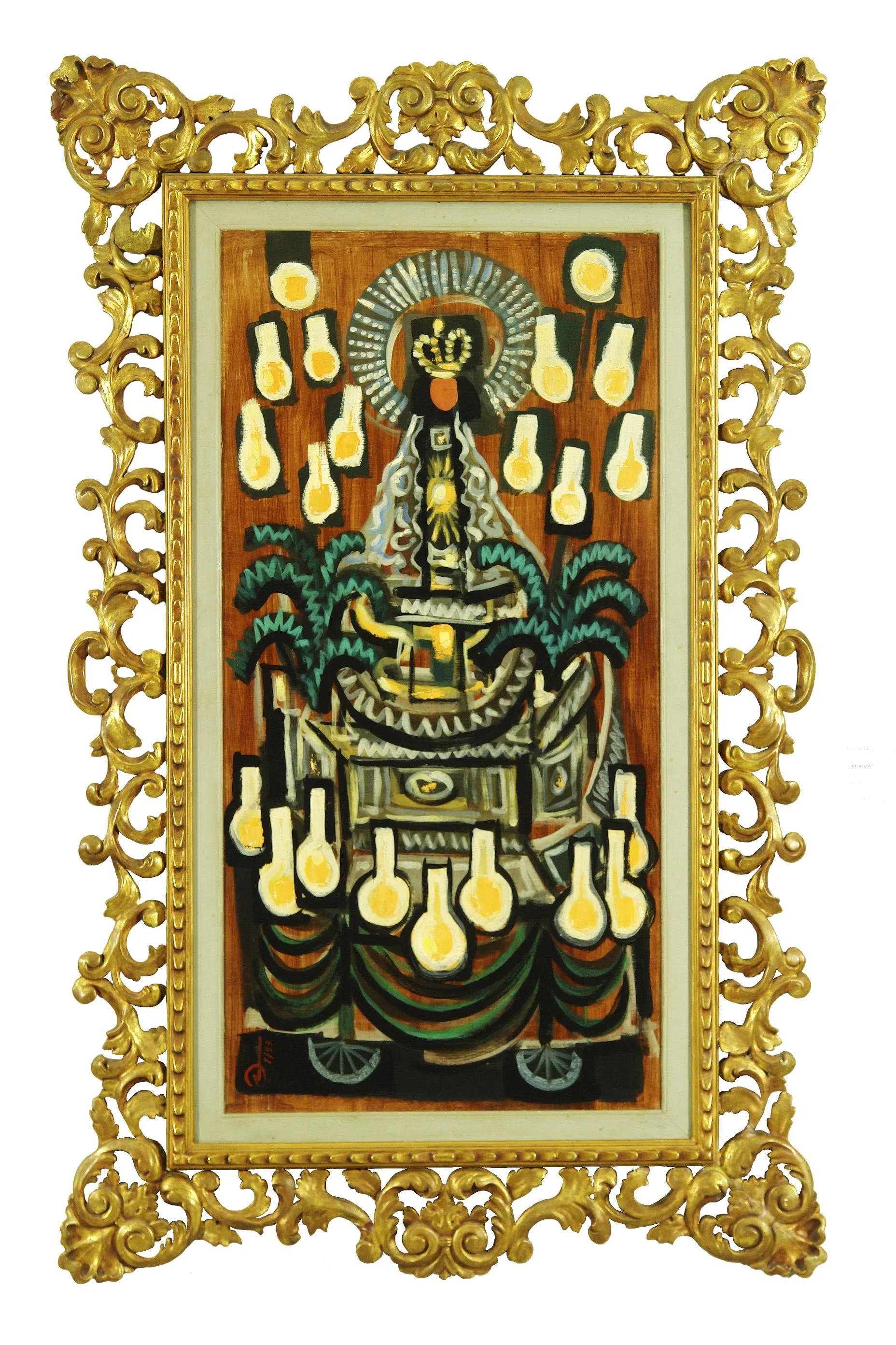 索贝尔取材天主教游行的神轿作品“Carroza”。（Ateneo Art Gallery提供）