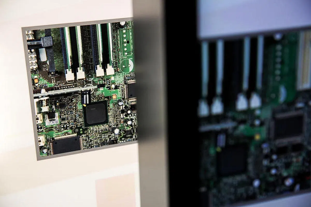 台积电生产的半导体芯片。（彭博社）