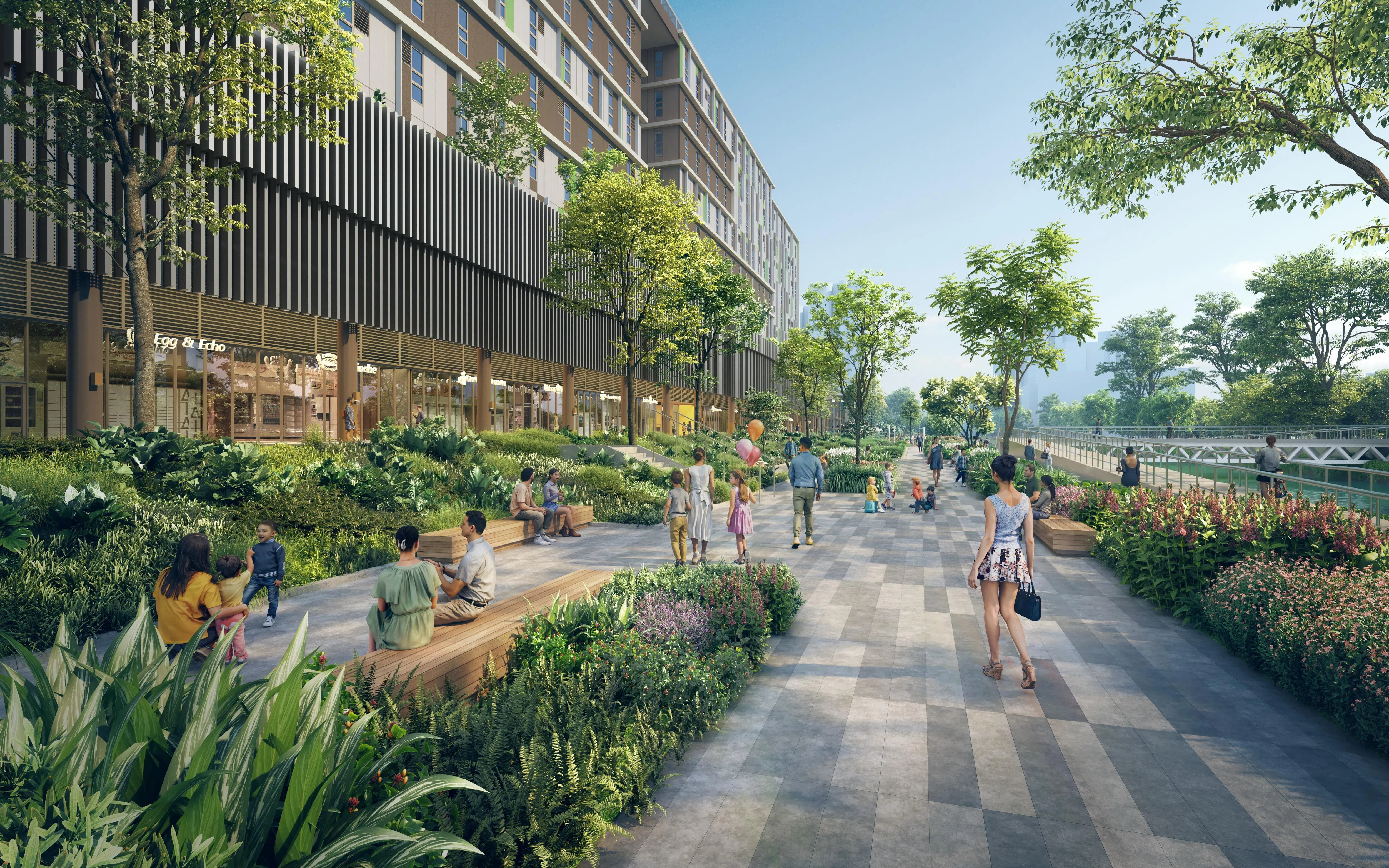 Gourmet Xchange重新诠释了传统食品工厂，将生产空间与滨水餐饮休闲概念完美融合。（凯德发展提供设计构想图）