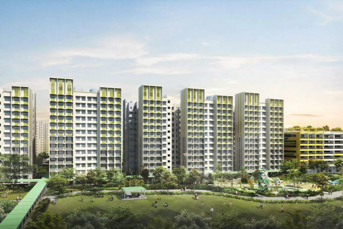 Parc Meadow @ Tengah项目会是迄今在登加推出的最大型预购组屋项目。（建屋局提供构想图）