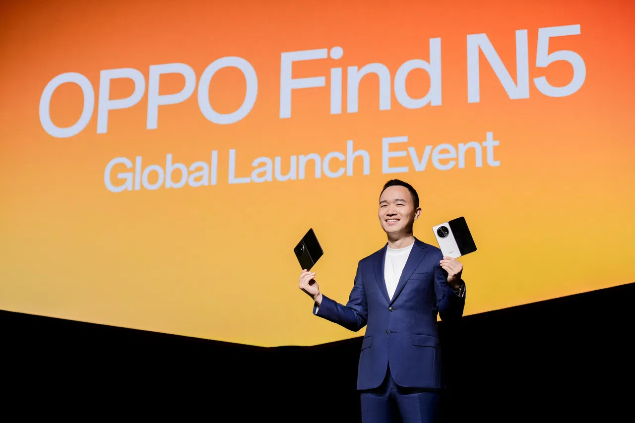 张洲川来新出席Oppo Find N5国际发布会。（Oppo提供）