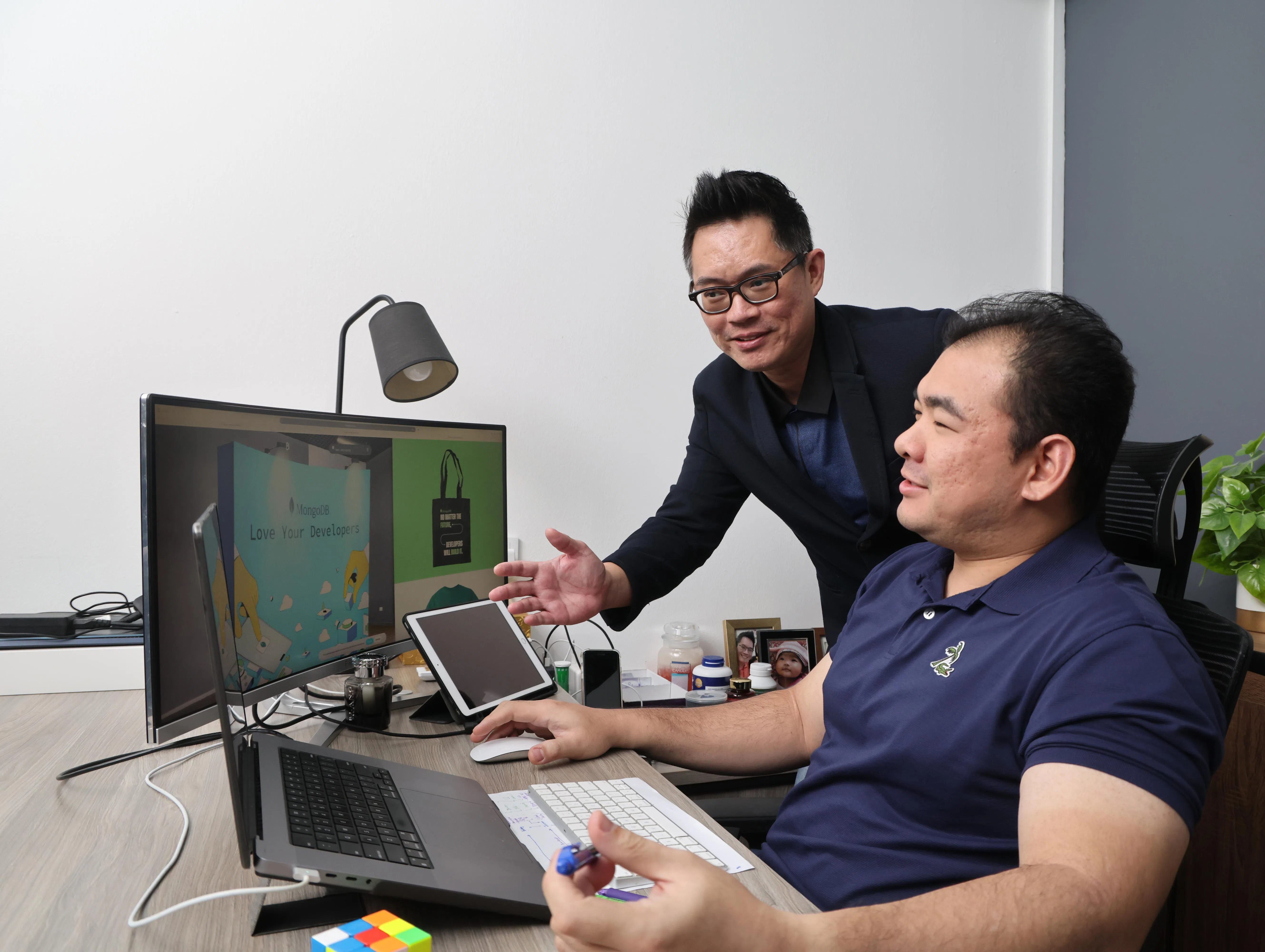 关于公司的未来发展，陈煜鹏将重点加强团队在网络安全和人工智能的能力。（唐家鸿摄）