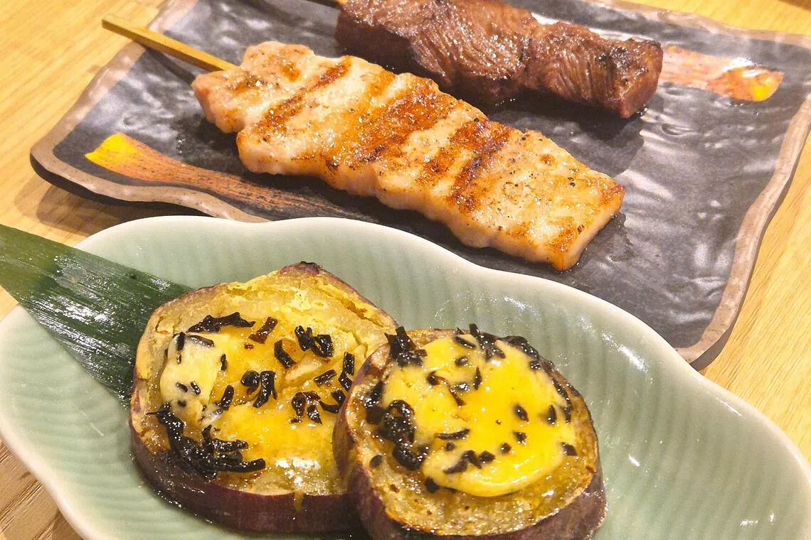 Robata Hikari以最少调料，让食材展现自然风味。（陈爱薇摄）