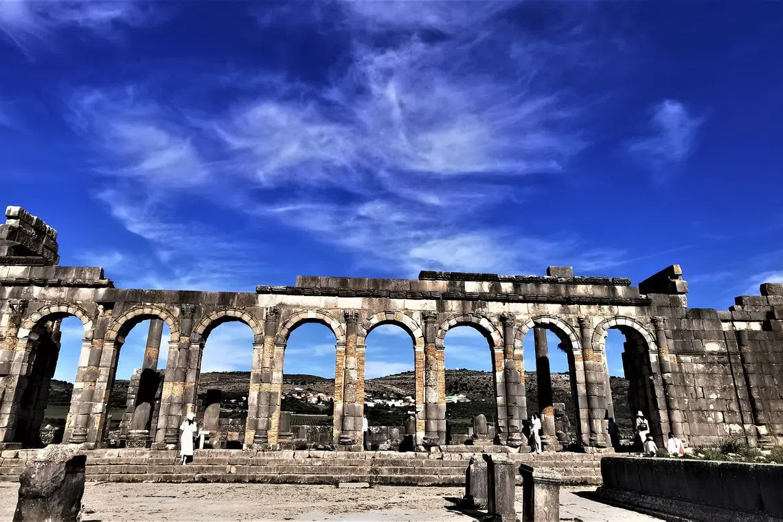 瓦卢比利斯罗马古城遗址。（许月英摄）