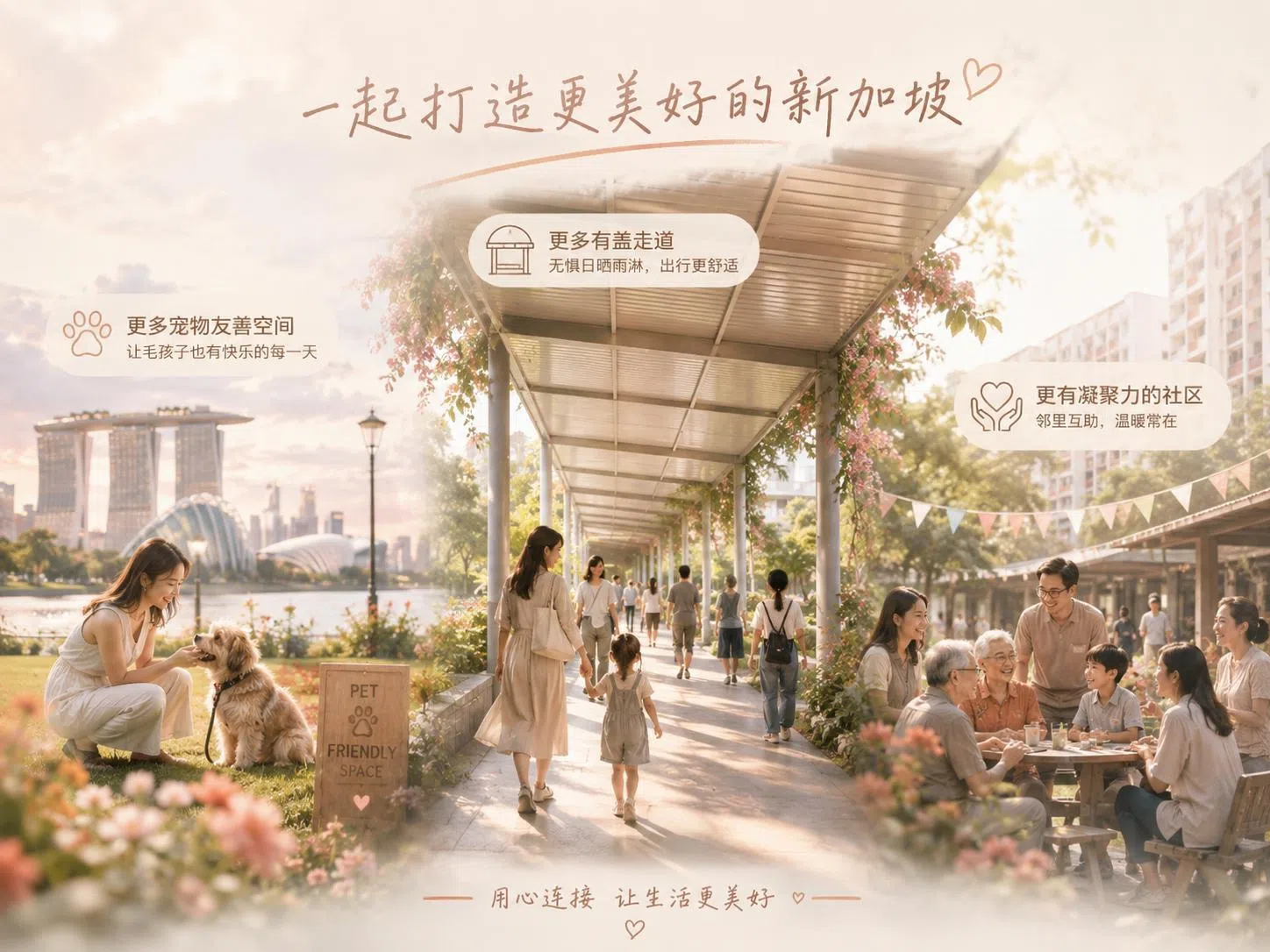 由刘怡伶提供的新加坡关键词生成的图片。（AI生成图）