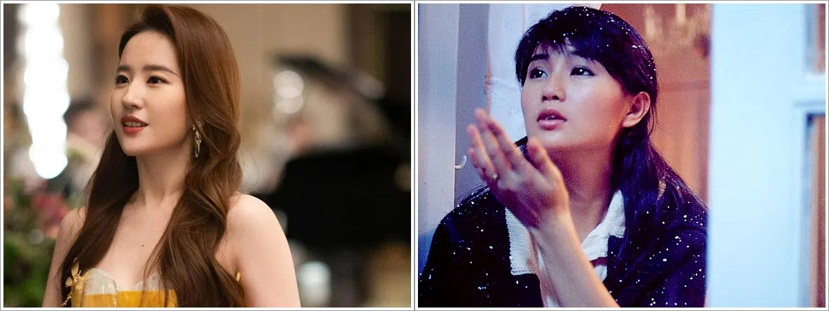 相隔38年的玫瑰各有魅力，左为刘亦菲在2024年剧版的玫瑰，右为张曼玉在1986年同名电影所饰演的玫瑰。（互联网）