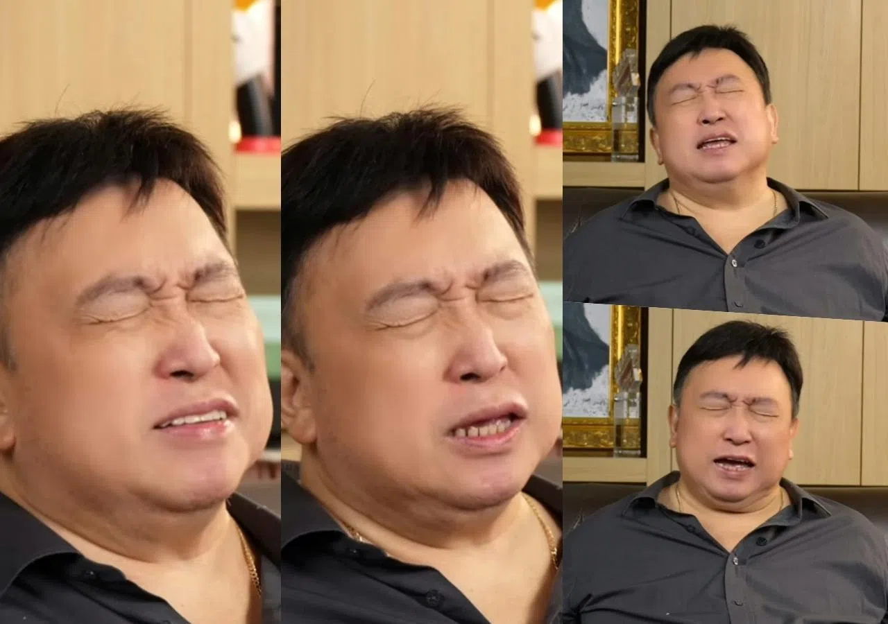 王晶在做节目期间，频频在荧幕上眨眼，网民担心他健康出问题。（互联网）