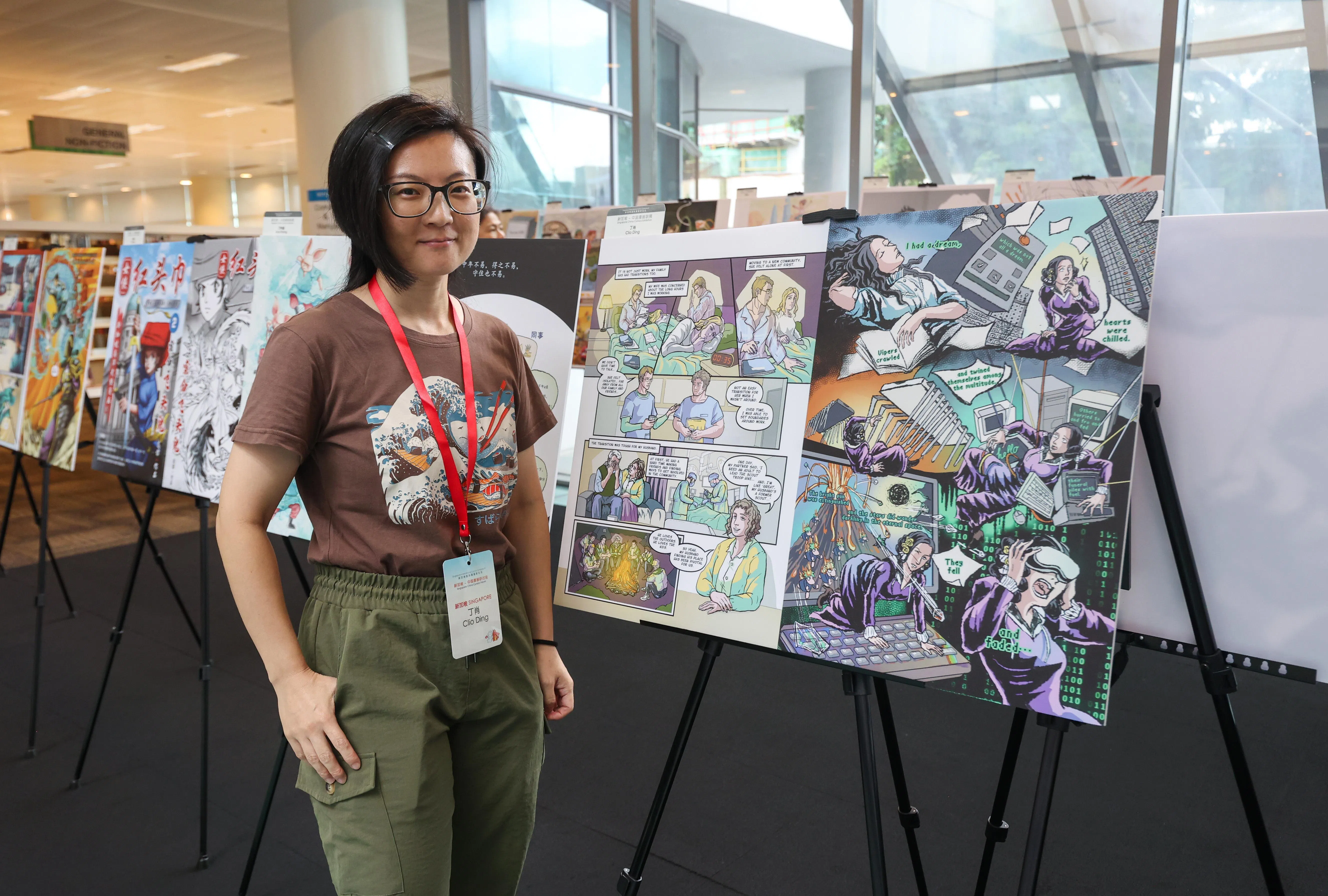 年轻人想入行，本地漫画家丁肖认为，他们需要的是更专业的产业支持。（游甯稀摄）