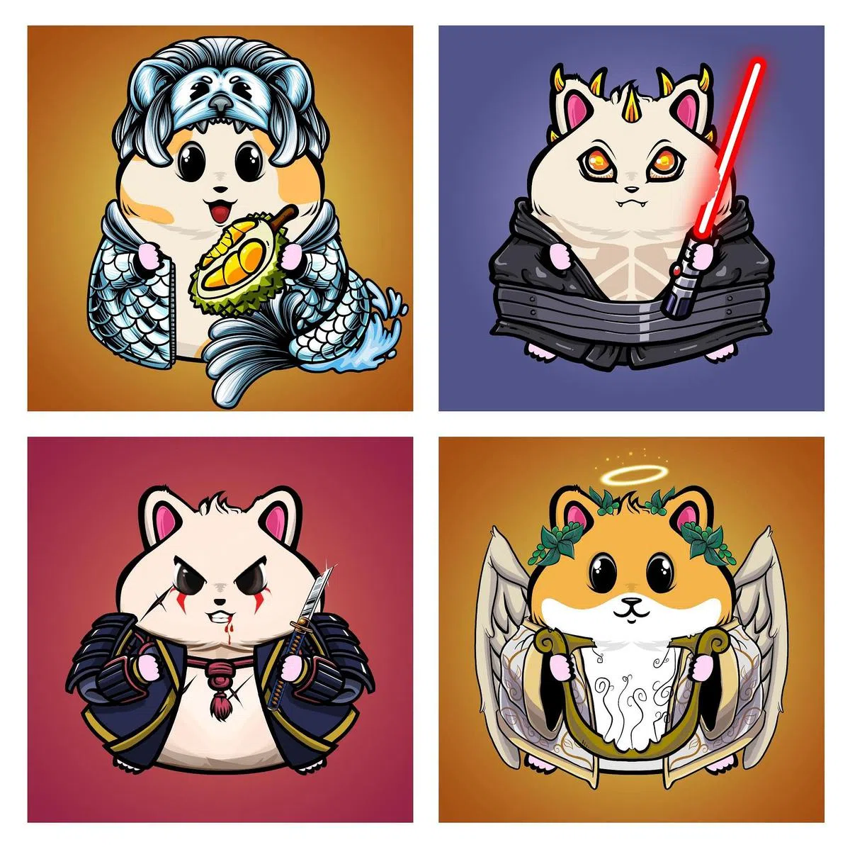 Hungry Hamster（饥饿仓鼠）利用人工智能算法，随意搭配不同的配件生成。（受访者提供）