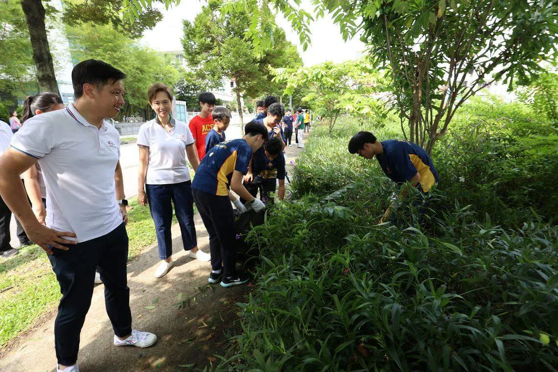 摩绵—经禧区三年前开展绿色计划，在剑桥路种植植物，为走道增添绿意。除了居民帮忙照料，英华学校学生有时也会到这里进行绿化活动。（梁麒麟摄）