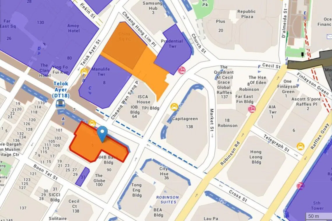 克罗士街地段属于备售名单地段，可供发展商申请勾出。（取自市区重建局网站）