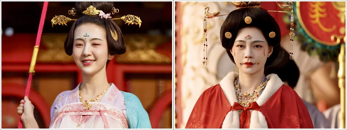 《锦绣芳华》给予萧雪溪（许龄月饰，左图）和皇甫令歌（沈梦辰饰，右图）一些篇幅，但两个角色的故事线离不开女性独立自强的主题。（取自剧集微博）