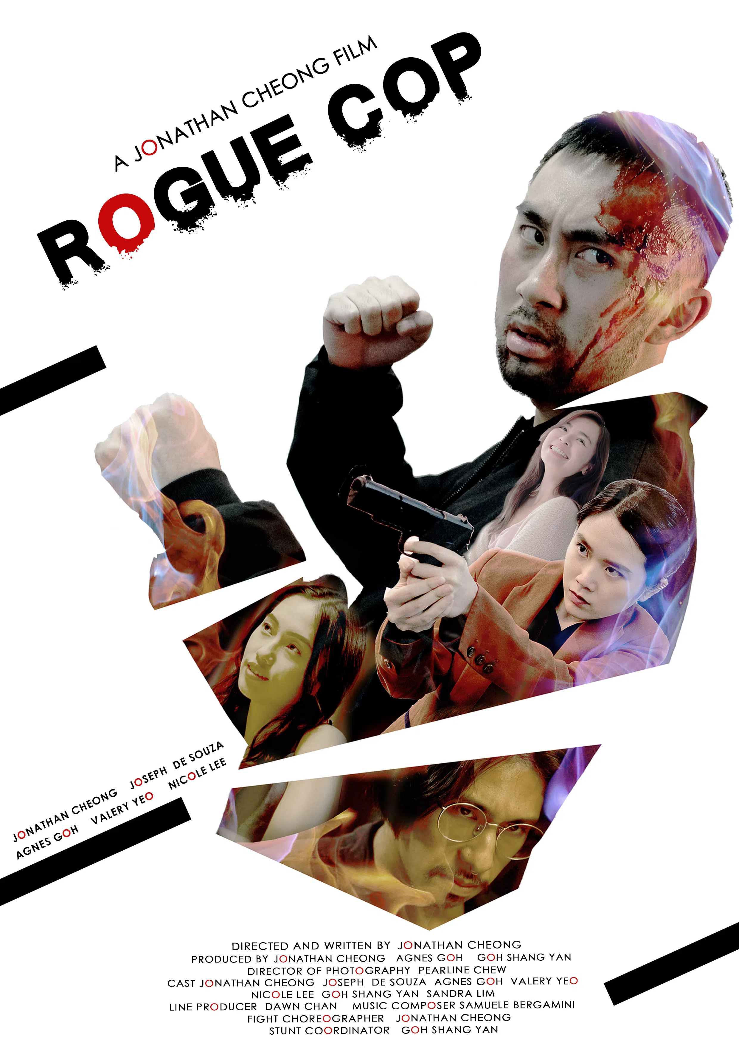 警匪动作短片《流氓警察》的海报。（受访者提供）