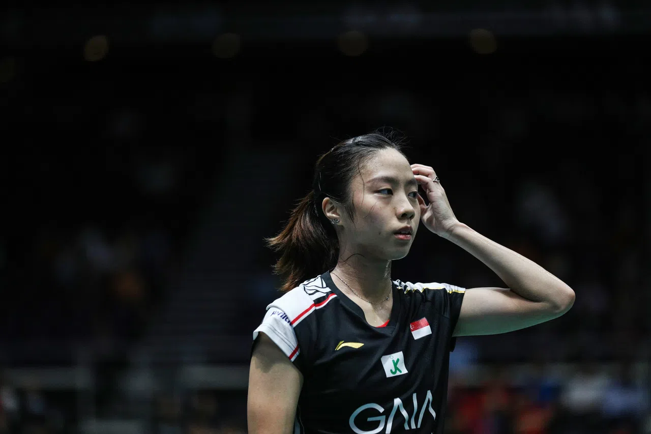 再次不敌强敌安洗莹，新加坡头号女单杨佳敏止步次圈。（白艳琳摄）