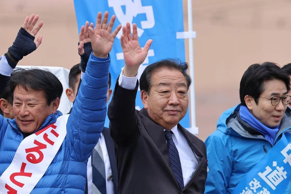 日本在野的中道改革联盟共同代表野田佳彦在竞选期间说，现在讨论限制移民“为时尚早”，并警告这将对日本劳动力市场造成冲击。（彭博社）