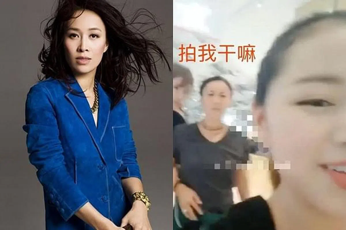 那英（右图中）不爽被跟拍，代拍还疑似对镜头微笑。（互联网）