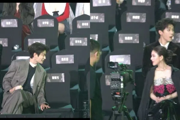 赵露思与丁禹兮被拍到在典礼上互动。（互联网）