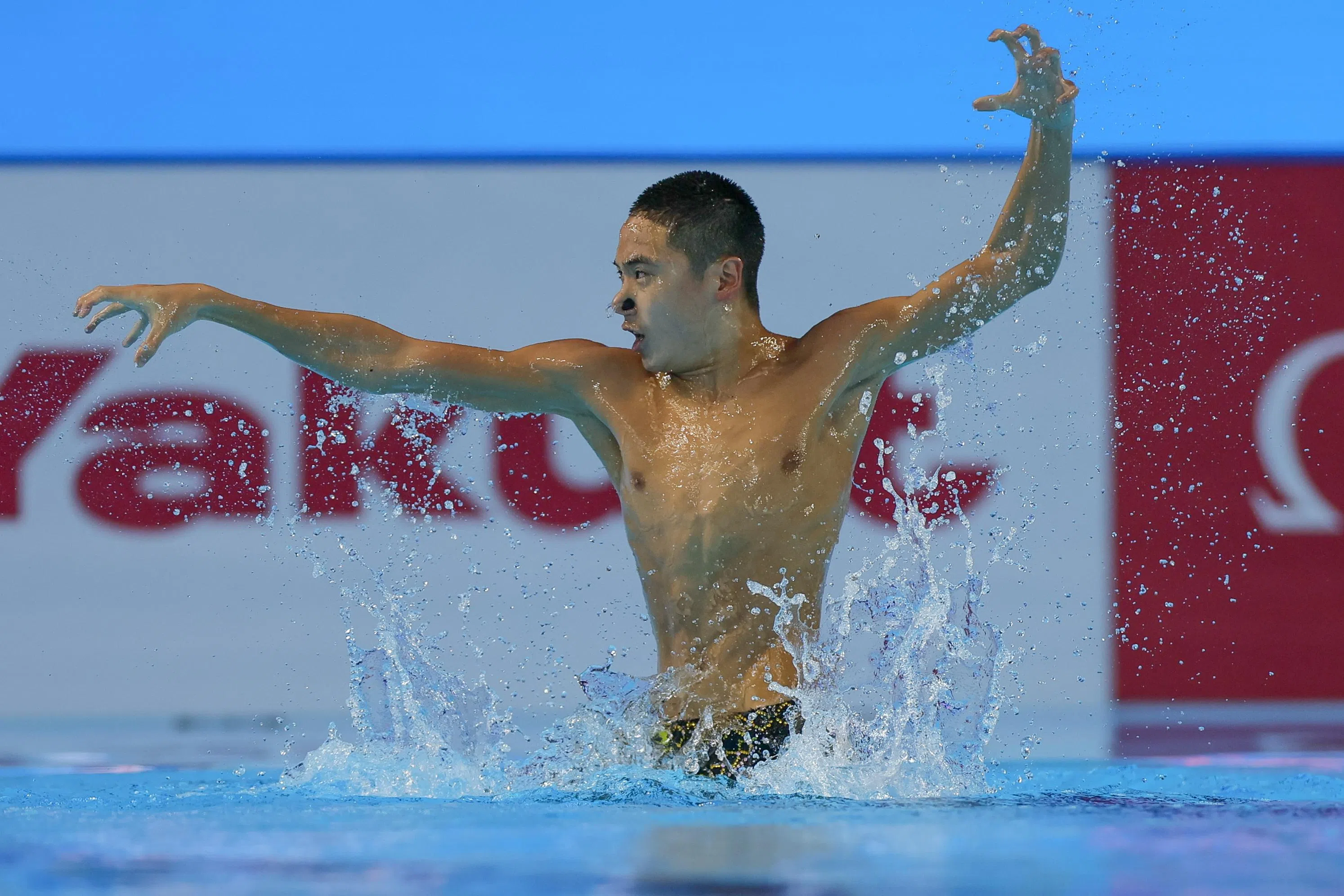 首次参加世锦赛的中国小将郭牧也在男子单人技术自选决赛中排名第四，与奖牌擦肩而过。（张俊杰摄）