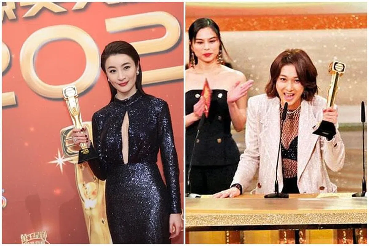 林夏薇（左图）打败锺嘉欣夺视后奖，引发争议。（互联网）