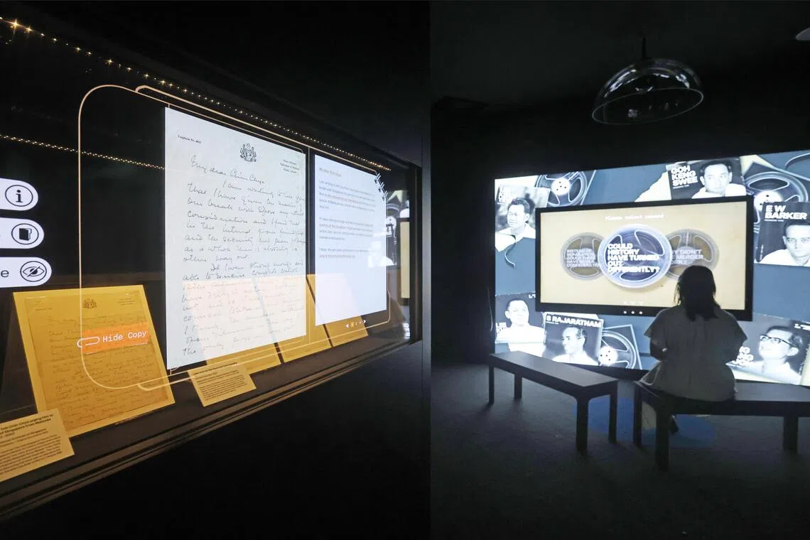 访客可在“史料厅”（RECORDS）聆听相关口述历史访问，还能翻阅首次公开的《信天翁档案》的手写笔记和官方文件。（陈渊庄摄）