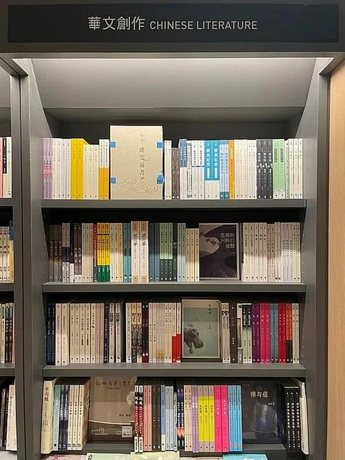 吉隆坡诚品书店的马华书选仍显单薄。（林方伟摄）