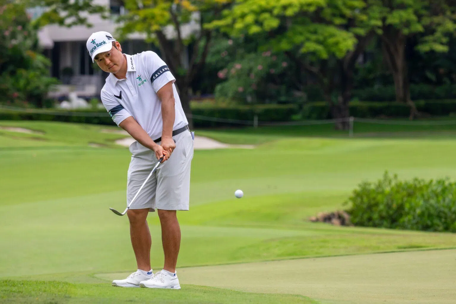 韩国球员咸政宇对自己首轮的表现感到高兴，说像在过生日一样。（亚巡赛提供）