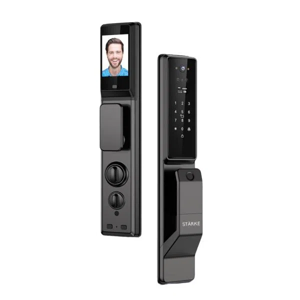 Starke Mortise的LED屏幕可显示门外访客图像，配置入侵警报器。（商家提供）