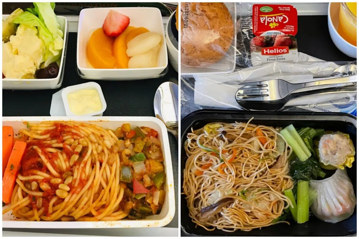 新航的全素（vegan，左）以及东方素特殊餐。（图/互联网）