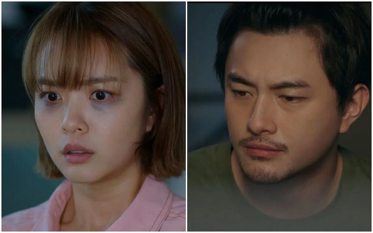 黄暄婷（左图）在剧中黑眼圈黑得夸张，包勋评为角色蓄了胡子。（截自视频）