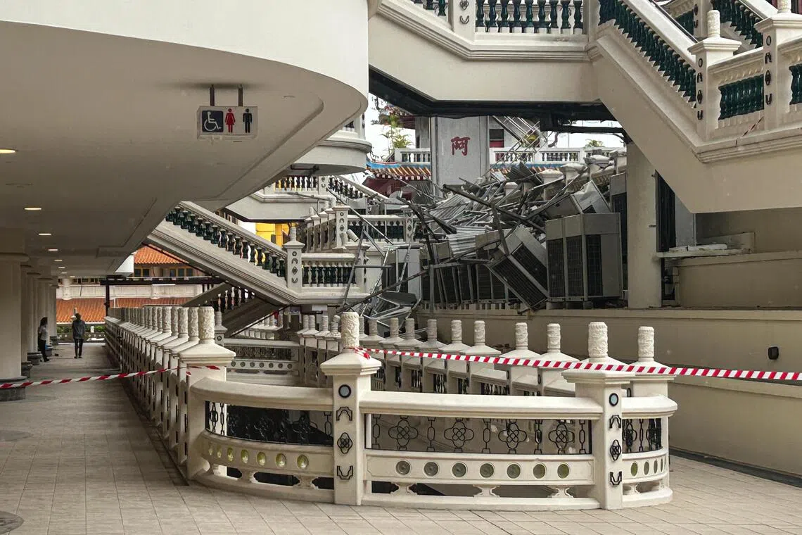 受影响的区域已被封锁，事故原因仍在调查中。（关俊威摄）