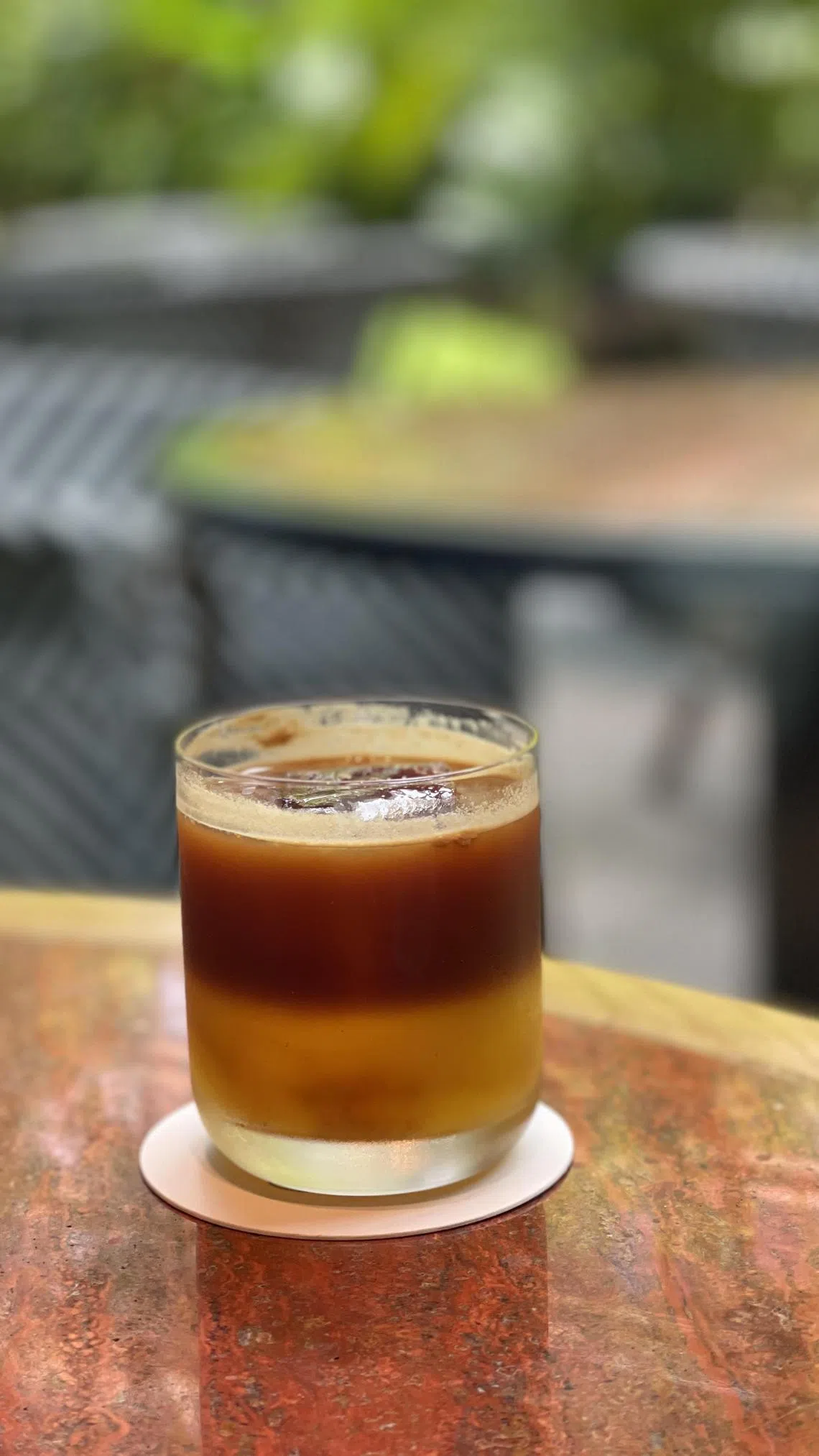 Cafe Quenino的清爽冰橙汁意式浓缩咖啡。（黄靖晶摄）