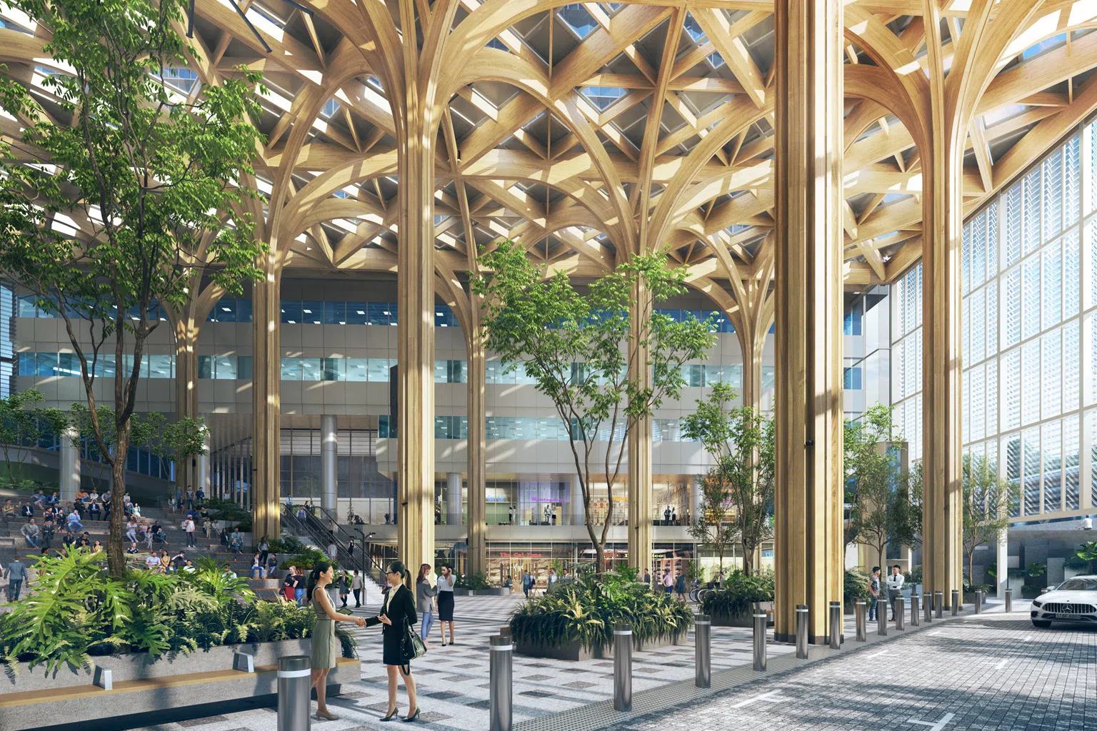 活动广场连接Geneo五座标志性建筑，是专为租户和访客而设的社交空间。（图/商家提供）