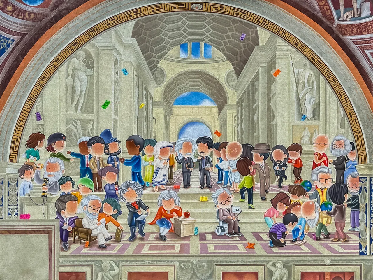 White Space Contemporary画廊展出Andry Boy的《雅典学院》（2024），售价1万1800元。（平价艺博会提供）