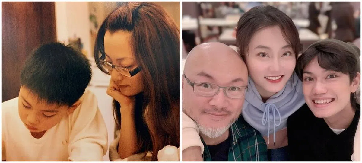 （左）年幼时的刘子铨与赵小侨；（右）刘亮佐一家3口近照。（图/面簿）