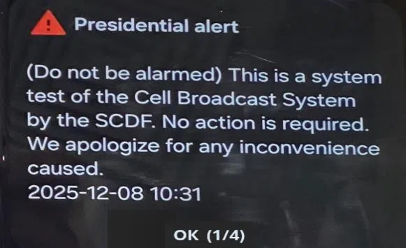 新系统启用后初期，一些旧款手机用户可能会收到以“总统警报”为标题的警报，这是有待改进的技术问题导致，但警报的信息内容不受影响。（民防部队提供）