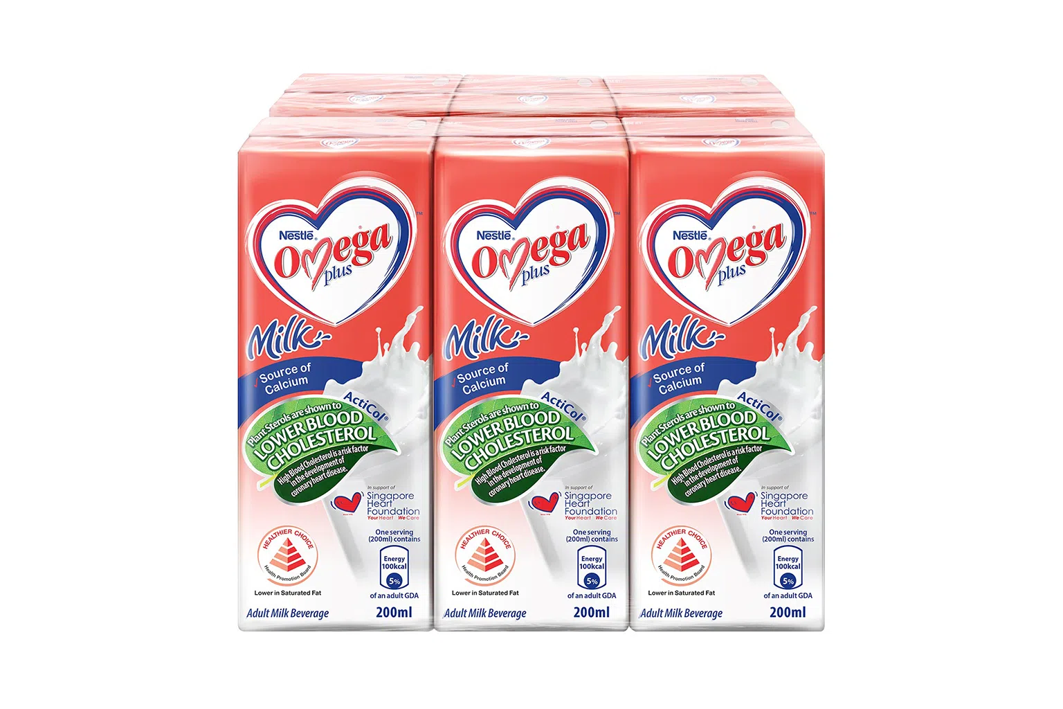 NESTLE OMEGA PLUS ActiCol UHT牛奶（200ml）。（图/NESTLE OMEGA PLUS提供）