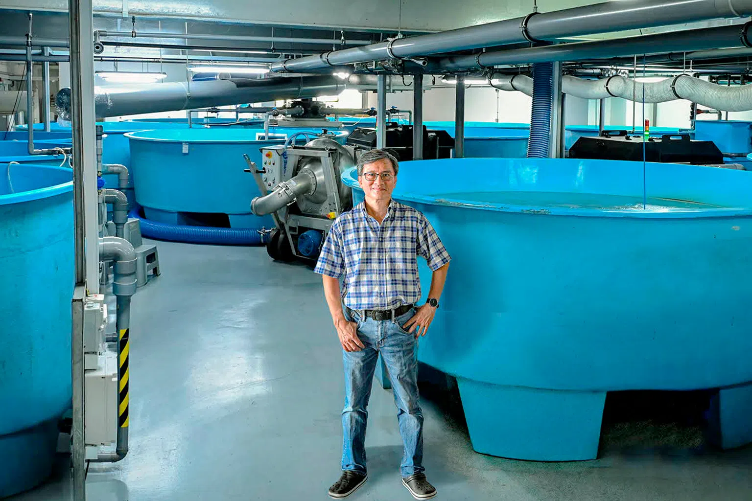 黄益生创办BOAT的初衷是要证明在新加坡也能养出高品质食用鱼。（BOAT提供）