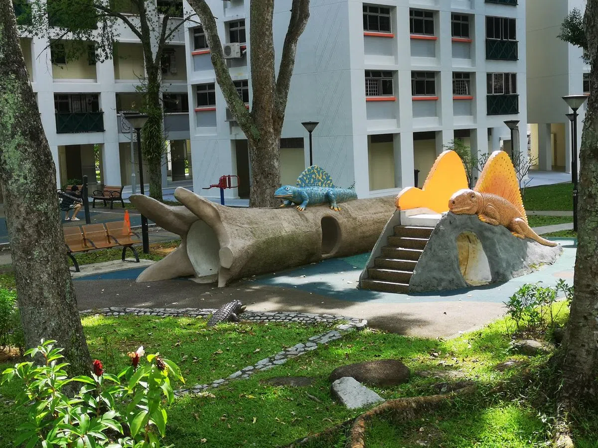 福山公园被细心打造成恐龙乐园。